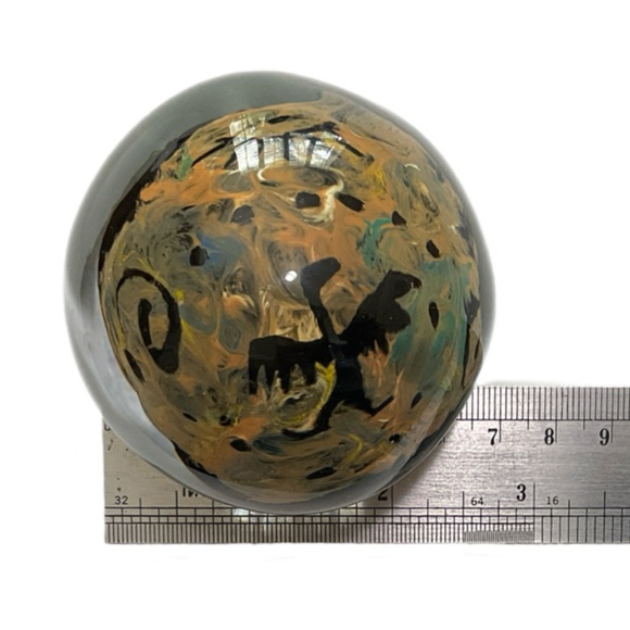 Hand-Blown Glass Paperweight - Southwest Native American Design - Picture 9 of 10
